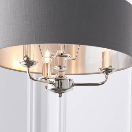 Endon 94377 - Hanglamp aan een ketting HIGHCLERE 3xE14/40W/230V grijs/glanzend chroom