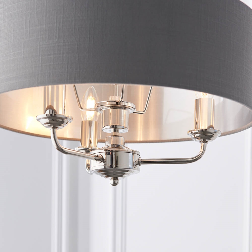 Endon 94377 - Hanglamp aan een ketting HIGHCLERE 3xE14/40W/230V grijs/glanzend chroom
