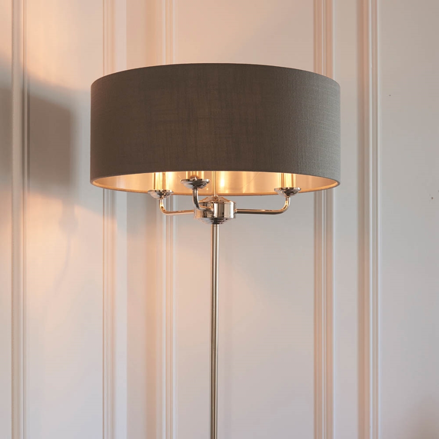Endon 94378 - Lampadaire HIGHCLERE 1xE14/40W/230V gris/chrome brillant
