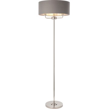 Endon 94378 - Staande Lamp HIGHCLERE 1xE14/40W/230V grijs/glanzend chroom