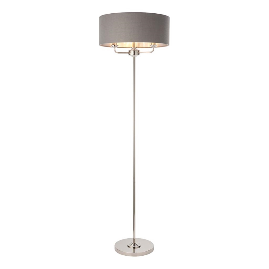 Endon 94378 - Staande Lamp HIGHCLERE 1xE14/40W/230V grijs/glanzend chroom