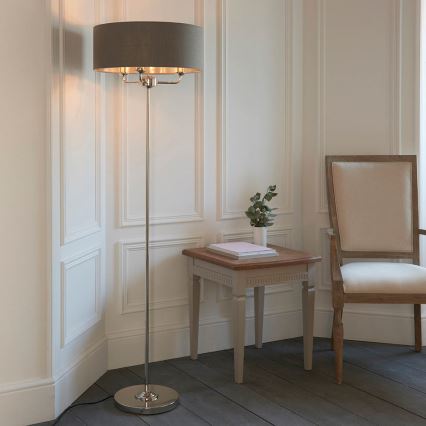 Endon 94378 - Staande Lamp HIGHCLERE 1xE14/40W/230V grijs/glanzend chroom