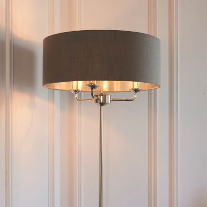 Endon 94378 - Staande Lamp HIGHCLERE 1xE14/40W/230V grijs/glanzend chroom