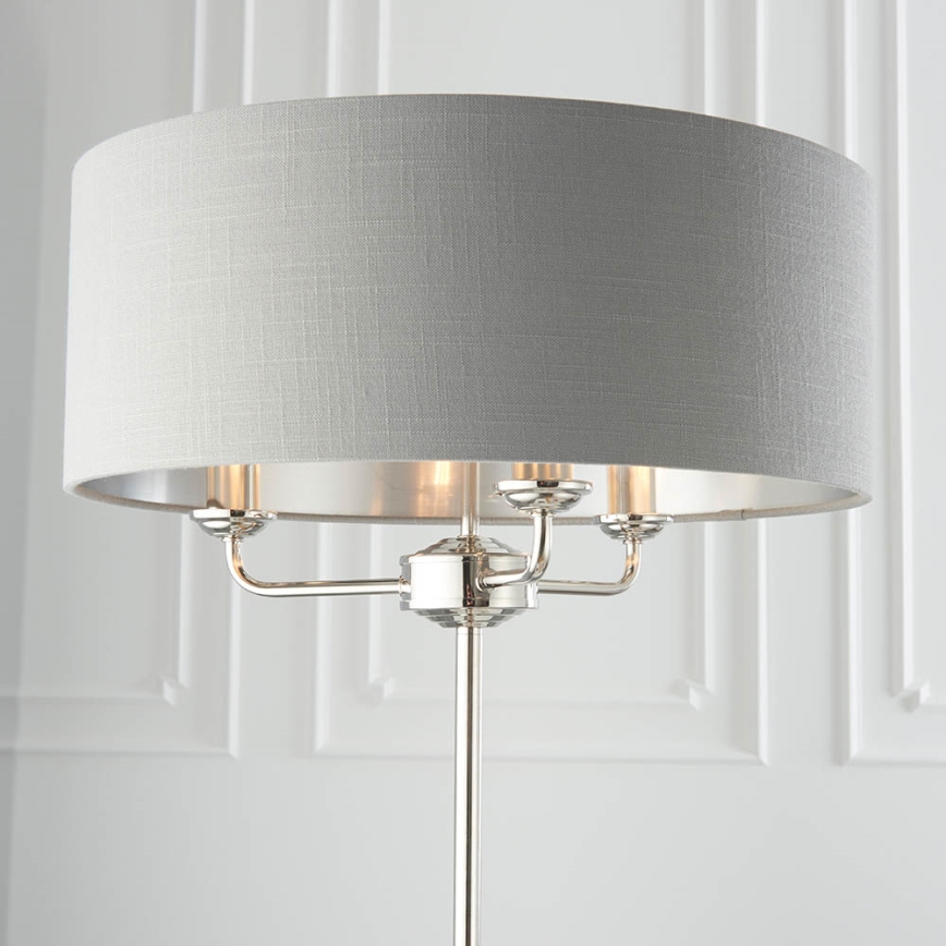 Endon 94378 - Staande Lamp HIGHCLERE 1xE14/40W/230V grijs/glanzend chroom