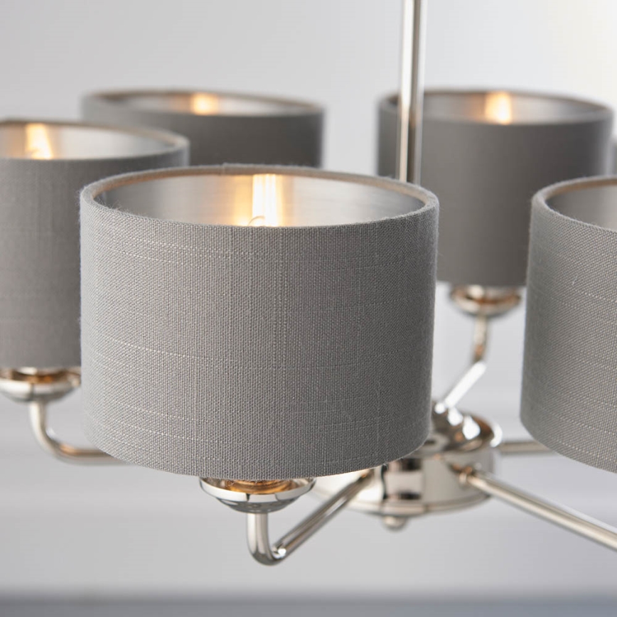 Endon 94381 - Suspension chaîne HIGHCLERE 6xE14/28W/230V gris/chrome brillant