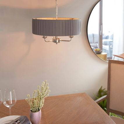 Endon 94394 - Hanglamp aan een ketting HIGHCLERE 3xE14/40W/230V donker/glanzend chroom