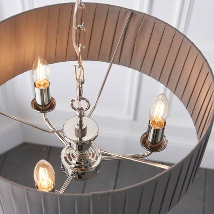 Endon 94394 - Hanglamp aan een ketting HIGHCLERE 3xE14/40W/230V donker/glanzend chroom
