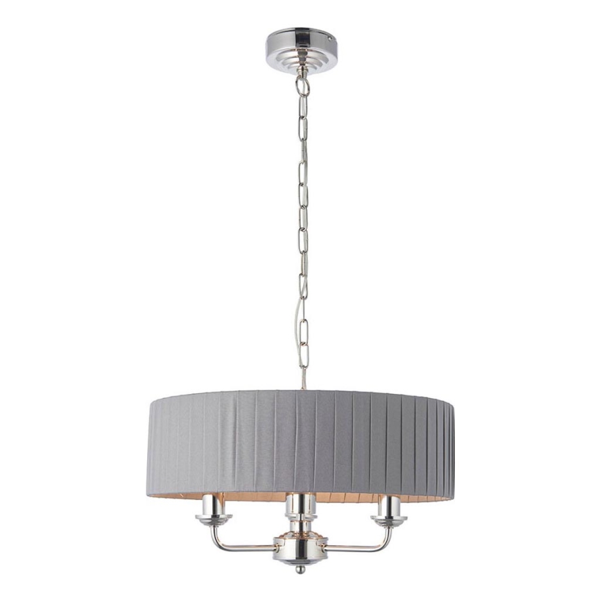 Endon 94394 - Suspension chaîne HIGHCLERE 3xE14/40W/230V gris foncé/chrome brillant