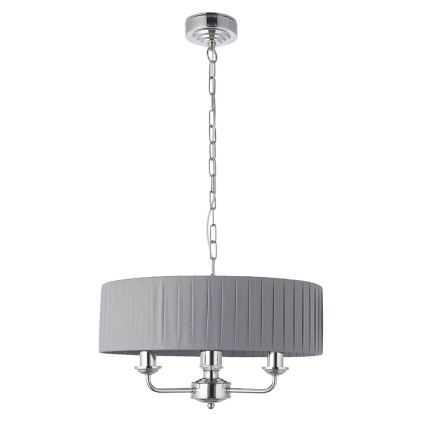 Endon 94394 - Suspension chaîne HIGHCLERE 3xE14/40W/230V gris foncé/chrome brillant