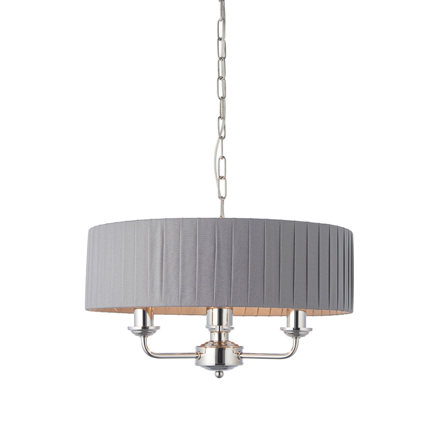 Endon 94394 - Suspension chaîne HIGHCLERE 3xE14/40W/230V gris foncé/chrome brillant