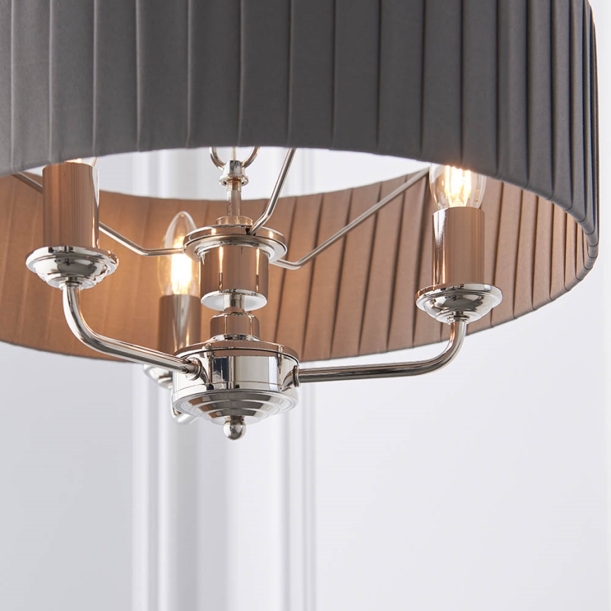 Endon 94394 - Suspension chaîne HIGHCLERE 3xE14/40W/230V gris foncé/chrome brillant