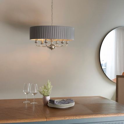 Endon 94397 - Suspension chaîne HIGHCLERE 6xE14/40W/230V gris/chrome brillant