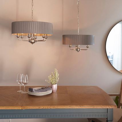 Endon 94397 - Suspension chaîne HIGHCLERE 6xE14/40W/230V gris/chrome brillant