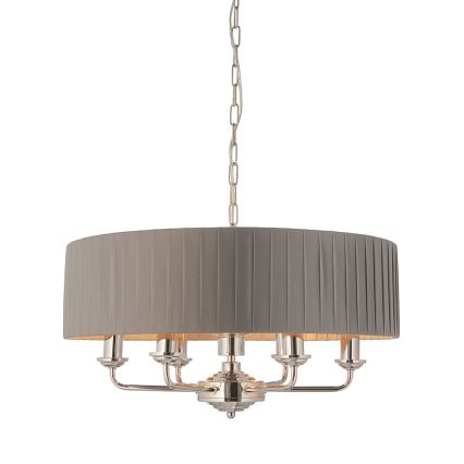 Endon 94397 - Suspension chaîne HIGHCLERE 6xE14/40W/230V gris/chrome brillant