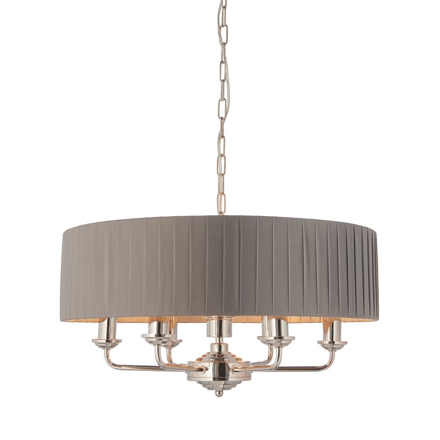 Endon 94397 - Suspension chaîne HIGHCLERE 6xE14/40W/230V gris/chrome brillant