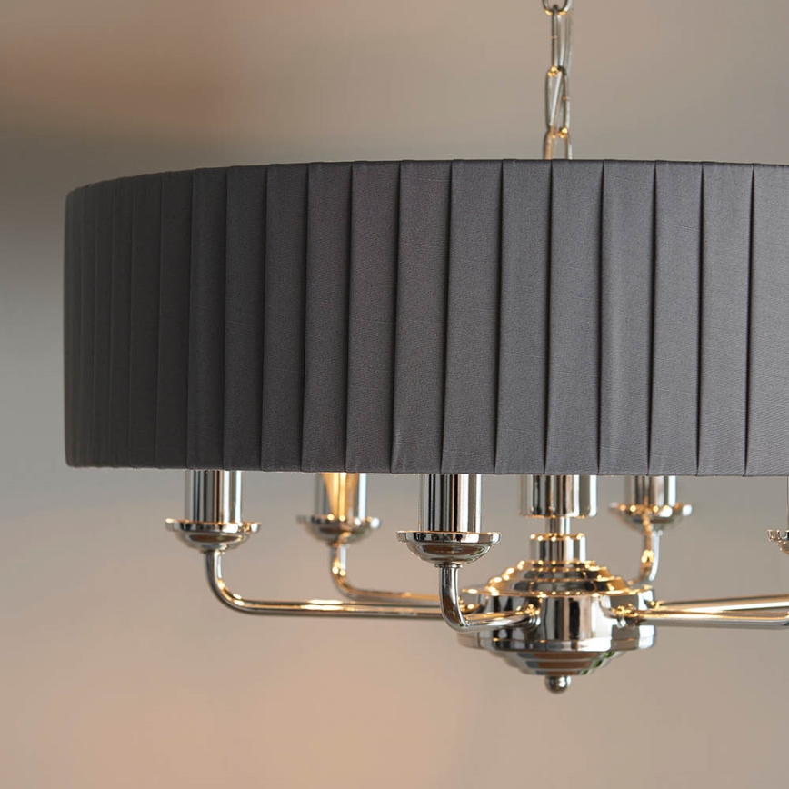 Endon 94397 - Suspension chaîne HIGHCLERE 6xE14/40W/230V gris/chrome brillant