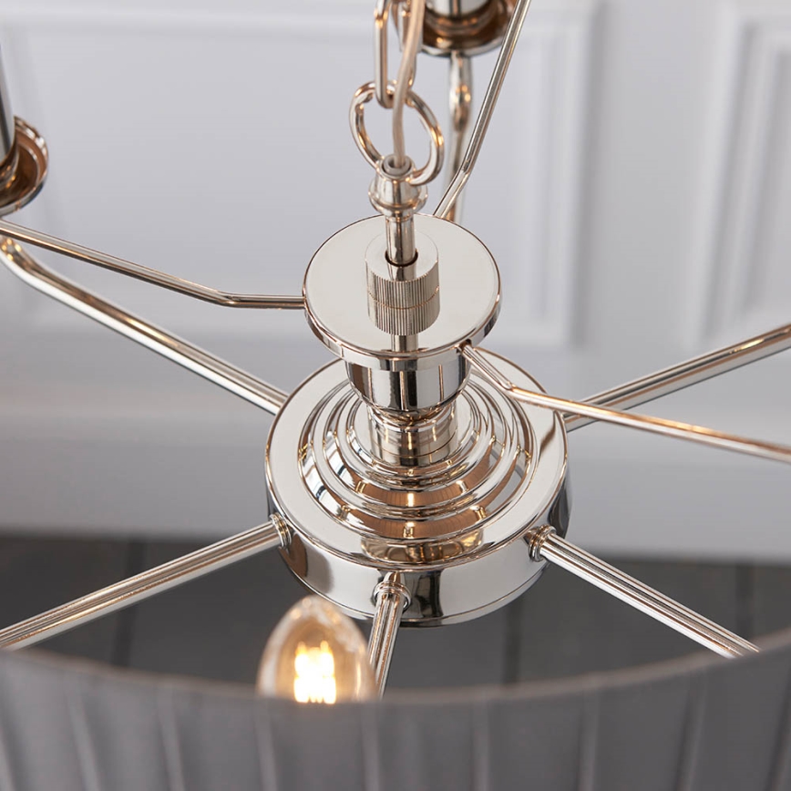 Endon 94397 - Suspension chaîne HIGHCLERE 6xE14/40W/230V gris/chrome brillant