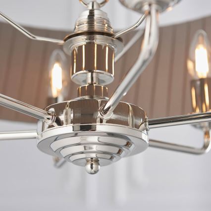 Endon 94397 - Suspension chaîne HIGHCLERE 6xE14/40W/230V gris/chrome brillant