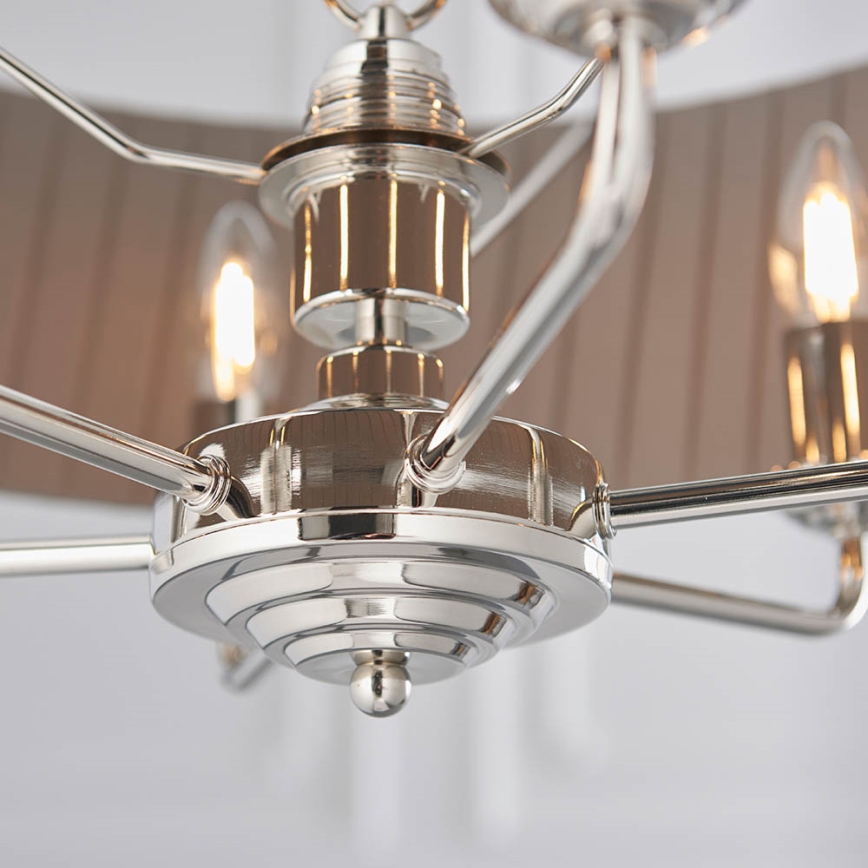 Endon 94397 - Suspension chaîne HIGHCLERE 6xE14/40W/230V gris/chrome brillant