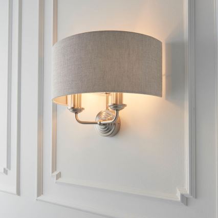 Endon 94403 - Applique murale HIGHCLERE 2xE14/40W/230V gris/chrome mat