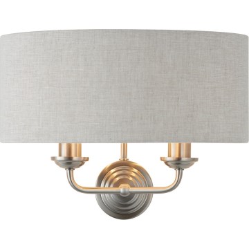 Endon 94403 - Wandlamp HIGHCLERE 2xE14/40W/230V grijs/mat chroom