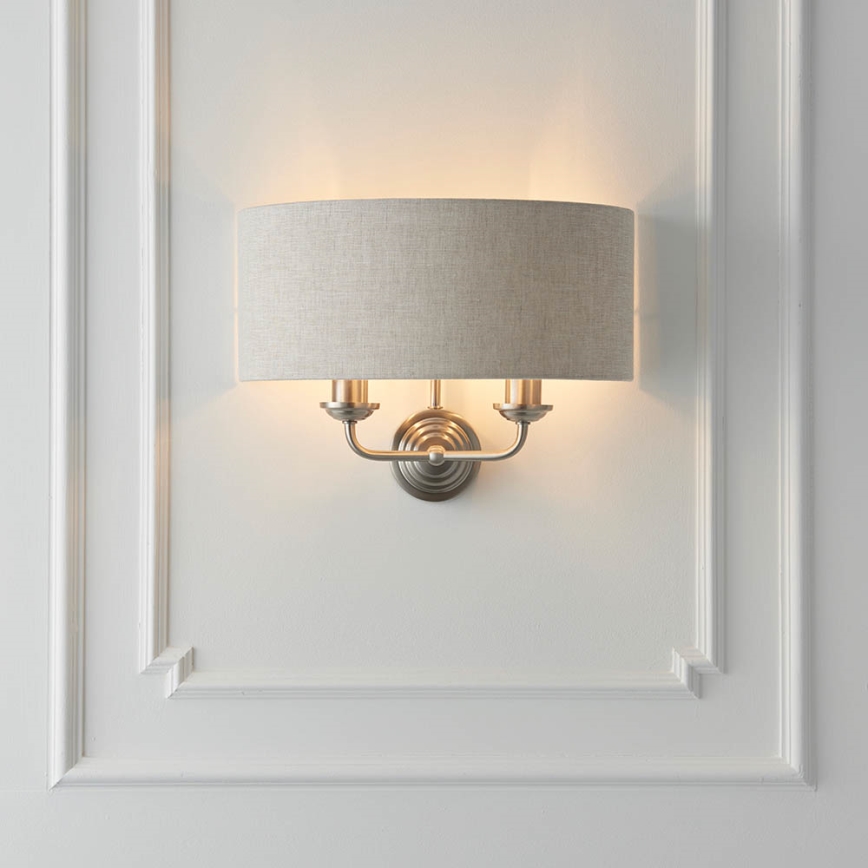 Endon 94403 - Wandlamp HIGHCLERE 2xE14/40W/230V grijs/mat chroom