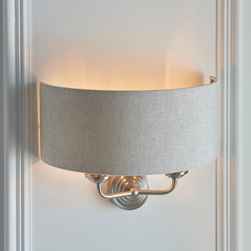 Endon 94403 - Wandlamp HIGHCLERE 2xE14/40W/230V grijs/mat chroom