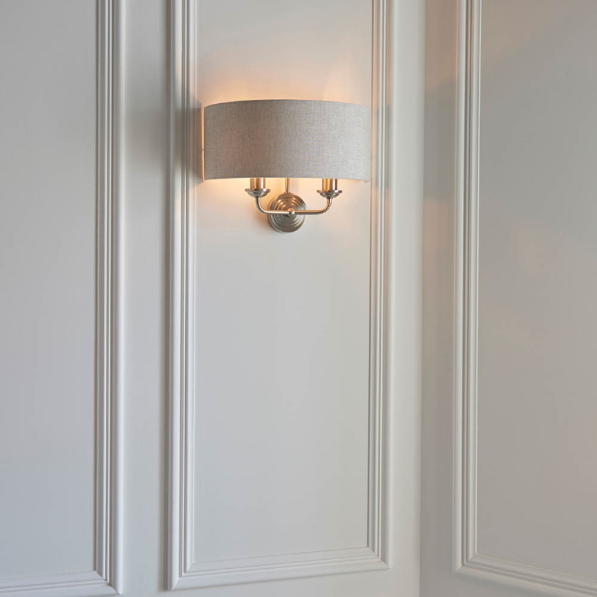 Endon 94403 - Wandlamp HIGHCLERE 2xE14/40W/230V grijs/mat chroom