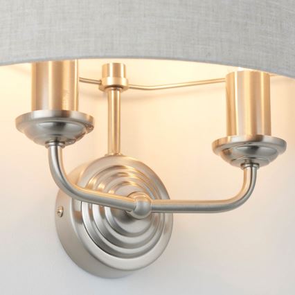 Endon 94403 - Wandlamp HIGHCLERE 2xE14/40W/230V grijs/mat chroom
