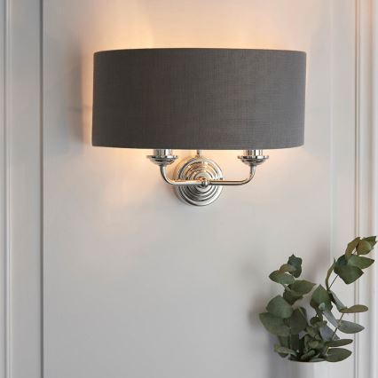 Endon 94406 - Wandlamp HIGHCLERE 2xE14/40W/230V donker/glanzend chroom