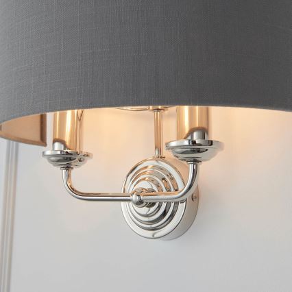 Endon 94406 - Wandlamp HIGHCLERE 2xE14/40W/230V donker/glanzend chroom