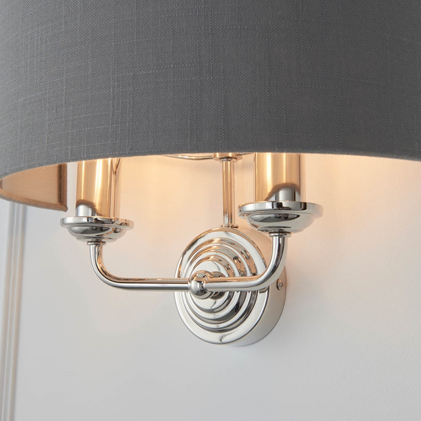 Endon 94406 - Wandlamp HIGHCLERE 2xE14/40W/230V donker/glanzend chroom