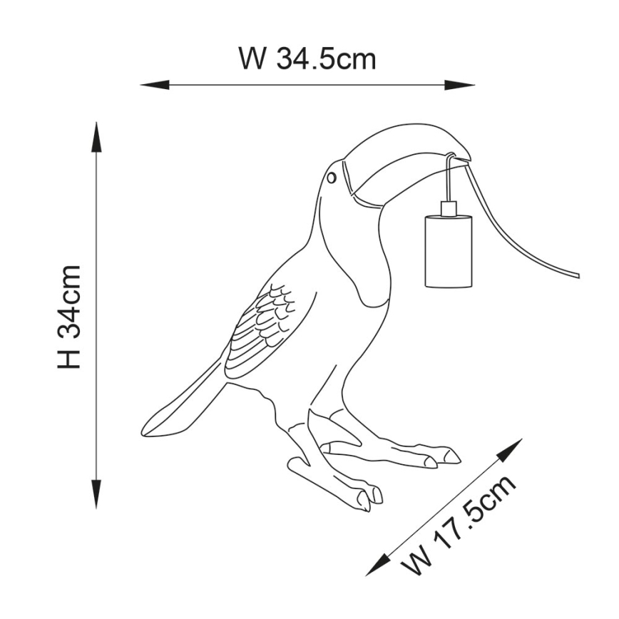 Endon 95077 - Lampe de table TOCO TOUCAN 1xE27/10W/230V doré