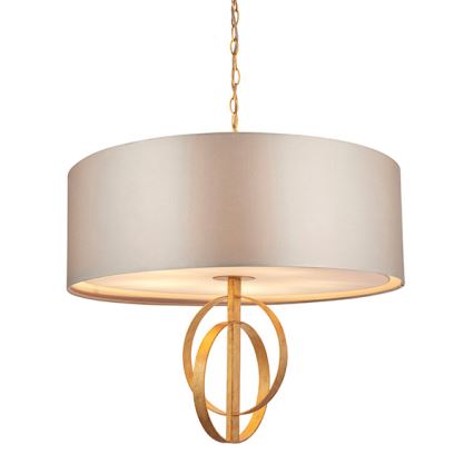 Endon 95211 - Kroonluchter aan ketting 5xE27/10W/230V Ø 70 cm grijs/messing