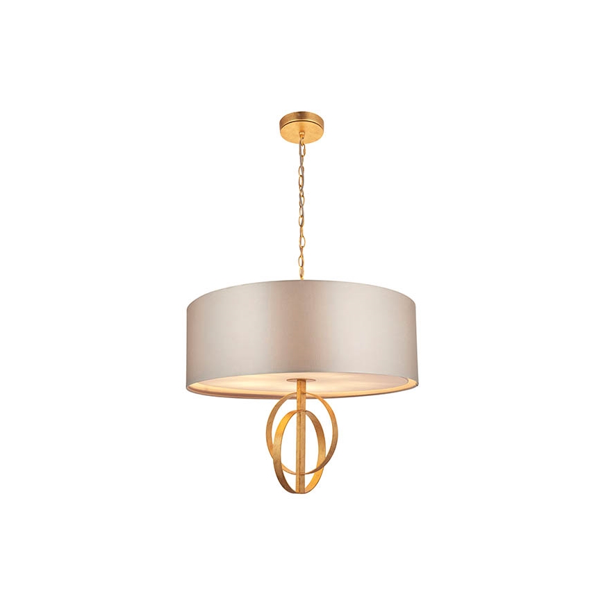 Endon 95211 - Lustre sur chaîne 5xE27/10W/230V, diam. 70 cm, gris/laiton