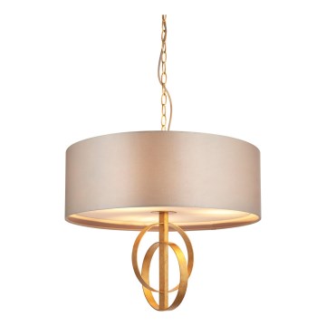 Endon 95212 - Hanglamp aan ketting 3xE27/10W/230V Ø 60 cm grijs/messing