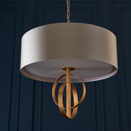 Endon 95212 - Hanglamp aan ketting 3xE27/10W/230V Ø 60 cm grijs/messing