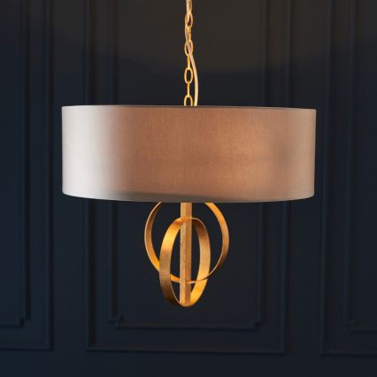 Endon 95212 - Hanglamp aan ketting 3xE27/10W/230V Ø 60 cm grijs/messing