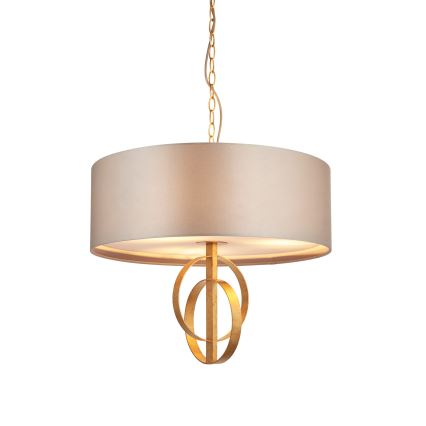 Endon 95212 - Suspension à chaîne 3xE27/10W/230V Ø 60 cm gris/laiton