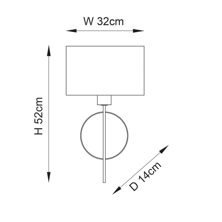Endon 95214 - Applique murale 1xE27/10W/230V grise