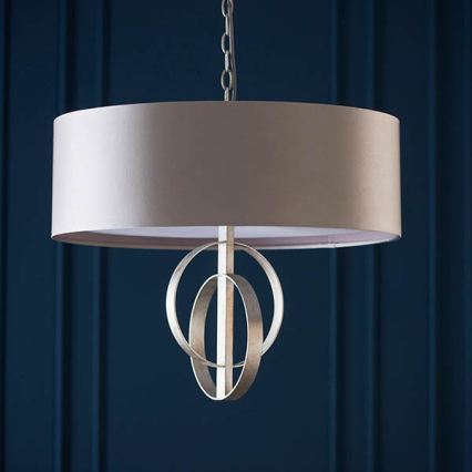 Endon 95215 - Lustre suspendu à chaîne, 5 x E27, 10 W, 230 V, Ø 70 cm, gris