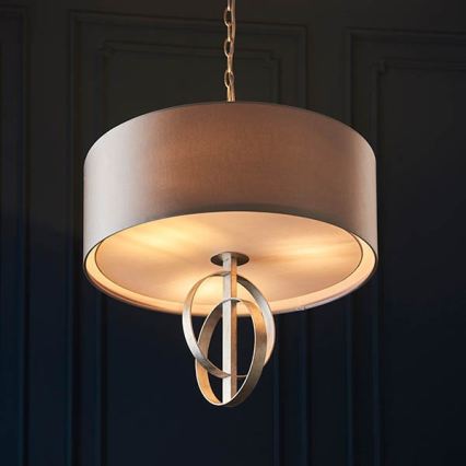 Endon 95215 - Lustre suspendu à chaîne, 5 x E27, 10 W, 230 V, Ø 70 cm, gris