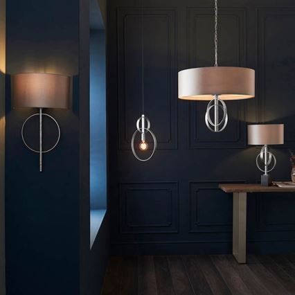 Endon 95215 - Lustre suspendu à chaîne, 5 x E27, 10 W, 230 V, Ø 70 cm, gris