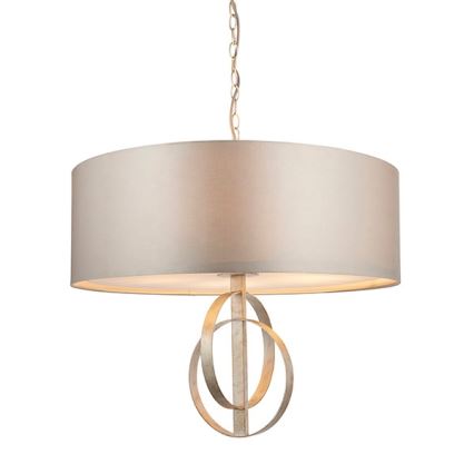 Endon 95215 - Lustre suspendu à chaîne, 5 x E27, 10 W, 230 V, Ø 70 cm, gris