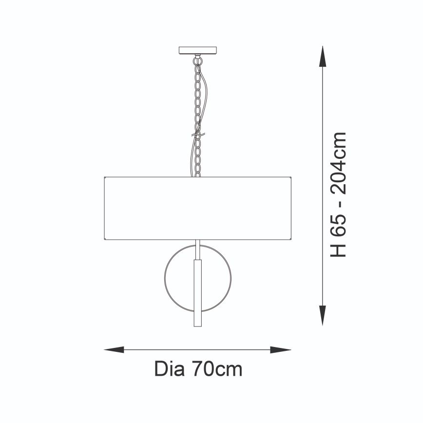 Endon 95215 - Lustre suspendu à chaîne, 5 x E27, 10 W, 230 V, Ø 70 cm, gris