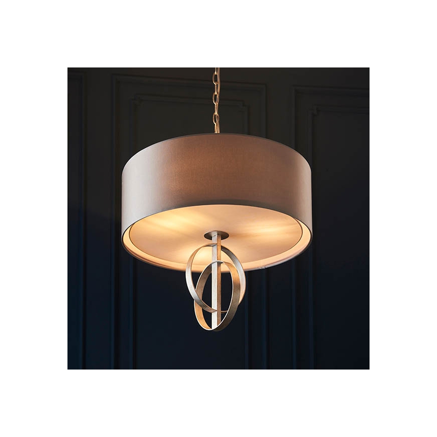 Endon 95216 - Suspension sur chaîne 3xE27/10W/230V Ø 60 cm gris