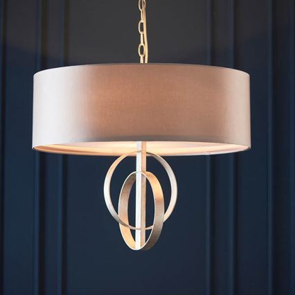 Endon 95216 - Suspension sur chaîne 3xE27/10W/230V Ø 60 cm gris