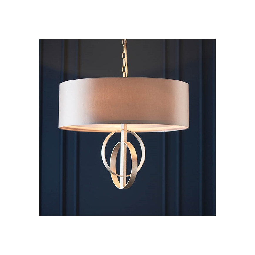 Endon 95216 - Suspension sur chaîne 3xE27/10W/230V Ø 60 cm gris
