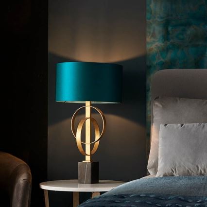 Endon 95221 - Lampe de table 1xE27/10W/230V bleu/laiton/noir