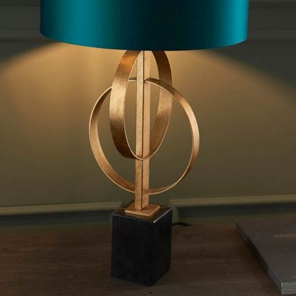 Endon 95221 - Lampe de table 1xE27/10W/230V bleu/laiton/noir